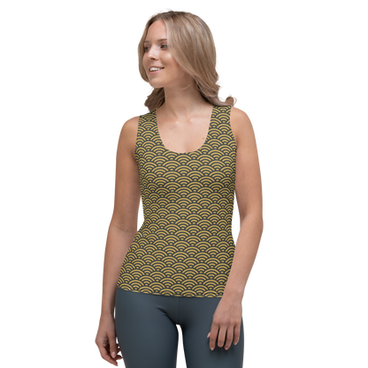 Gold Seigaiha Women's Tank Top - Oni Threads