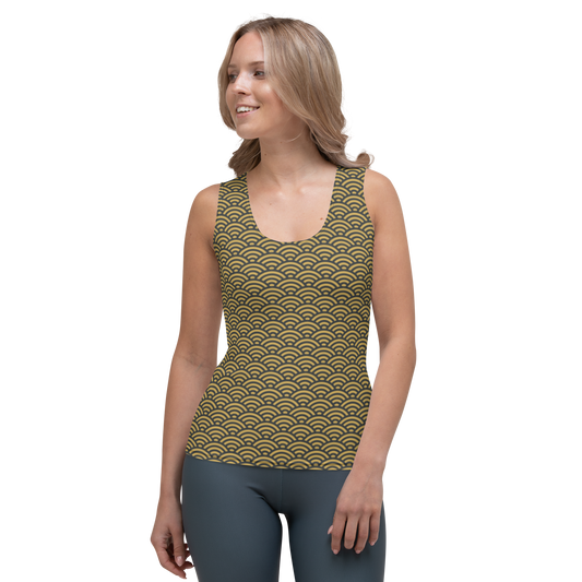 Gold Seigaiha Women's Tank Top - Oni Threads