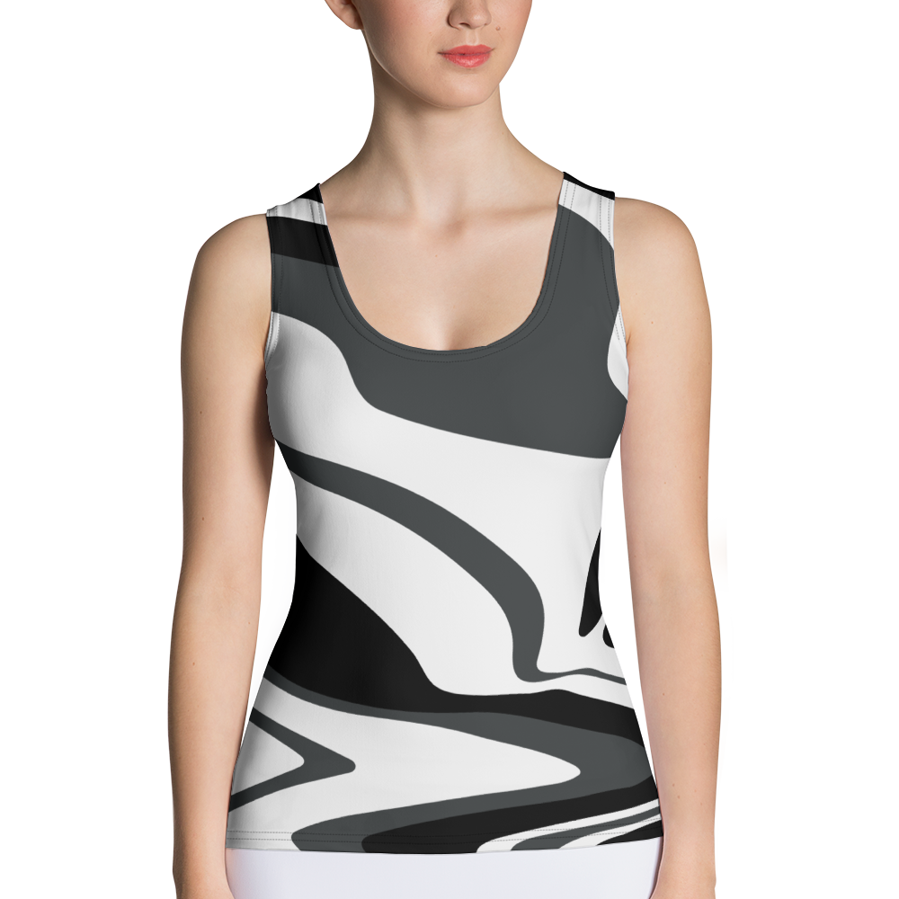 Charcoal Suminagashi Tank Top - Oni Threads