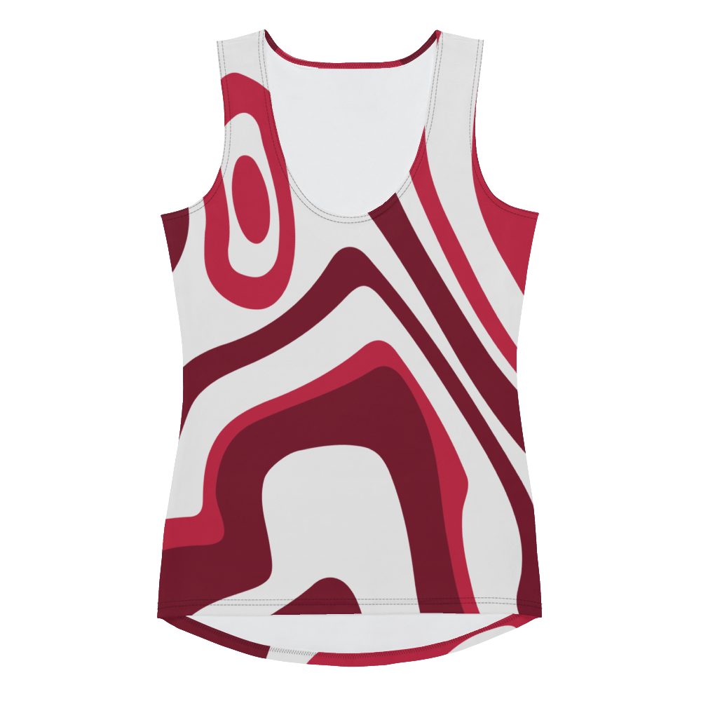 Red Suminagashi Tank Top - Oni Threads