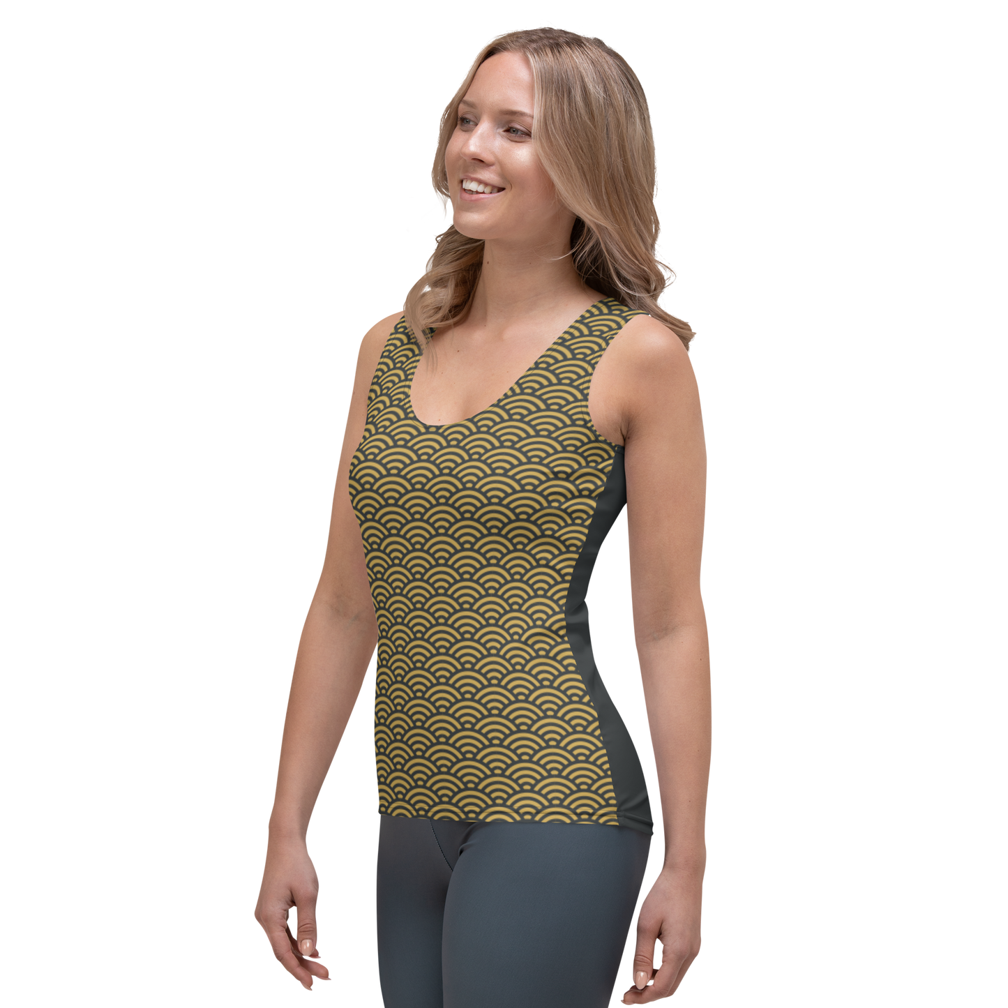 Gold Seigaiha Women's Tank Top - Oni Threads