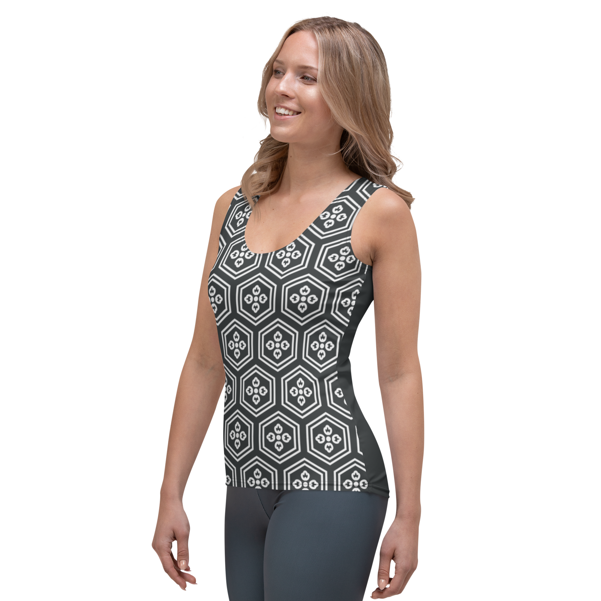 Charcoal Kikkou Women's Tank Top - Oni Threads