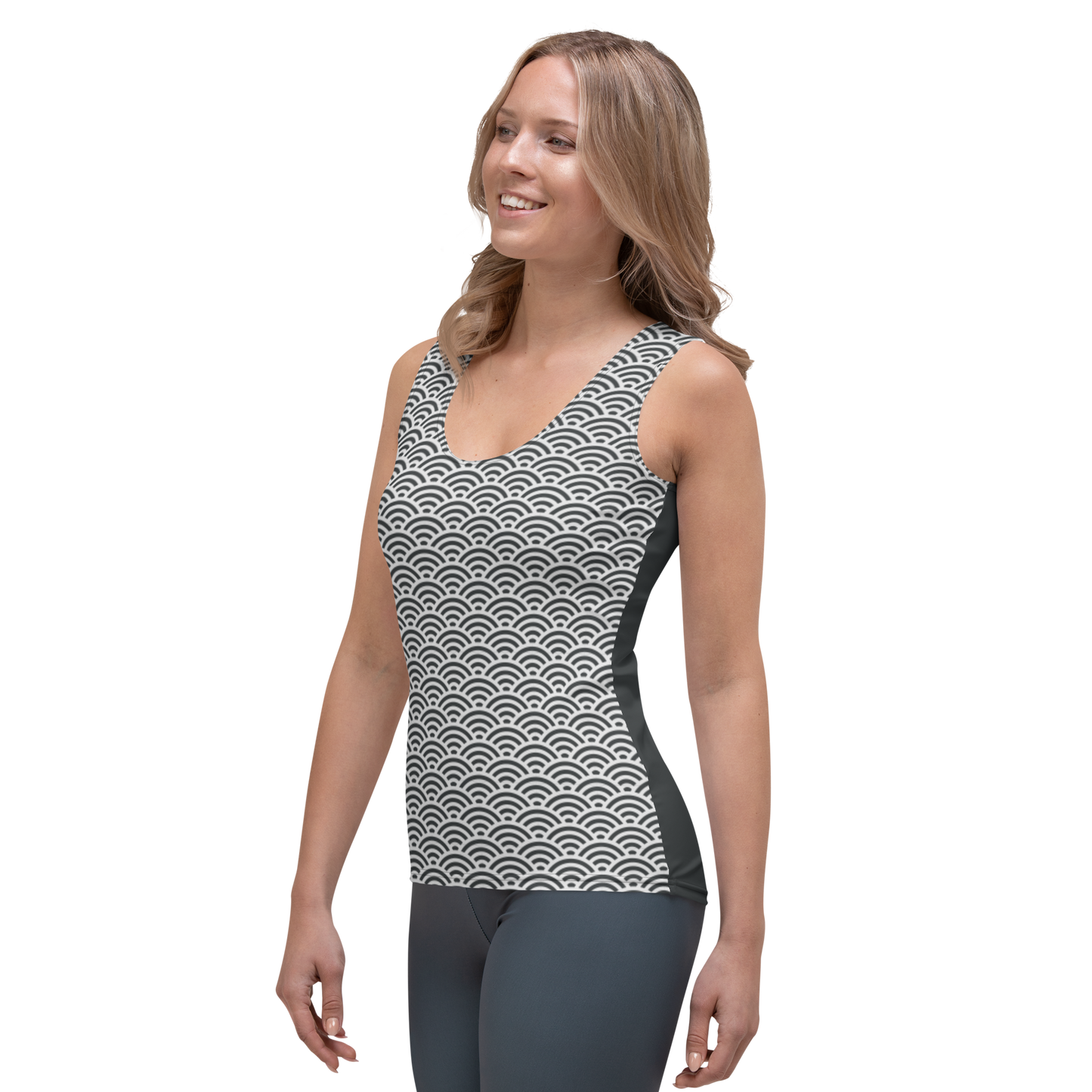 White Seigaiha Women's Tank Top - Oni Threads