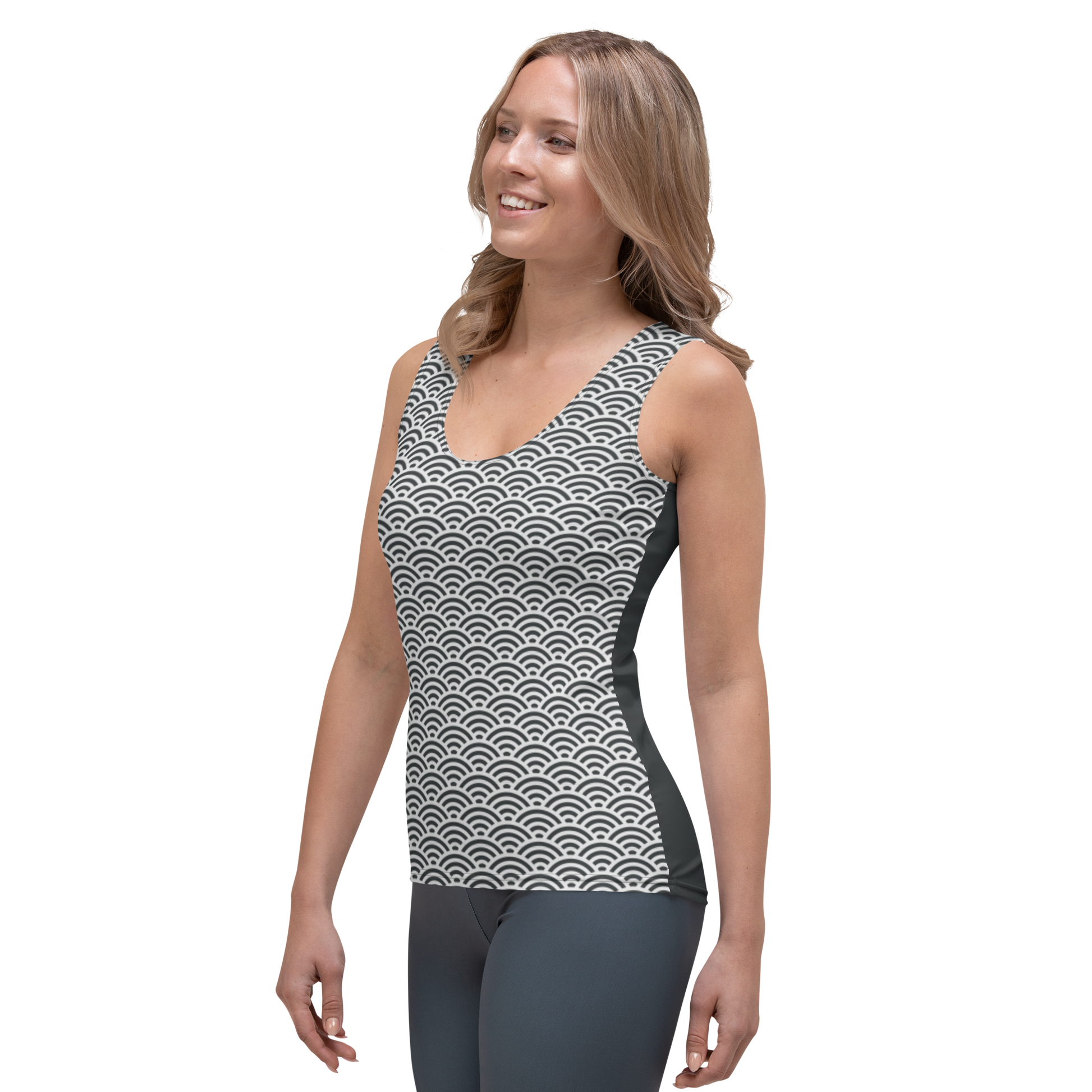 White Seigaiha Women's Tank Top - Oni Threads