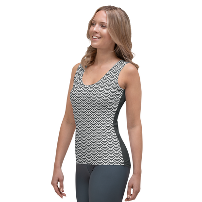 White Seigaiha Women's Tank Top - Oni Threads