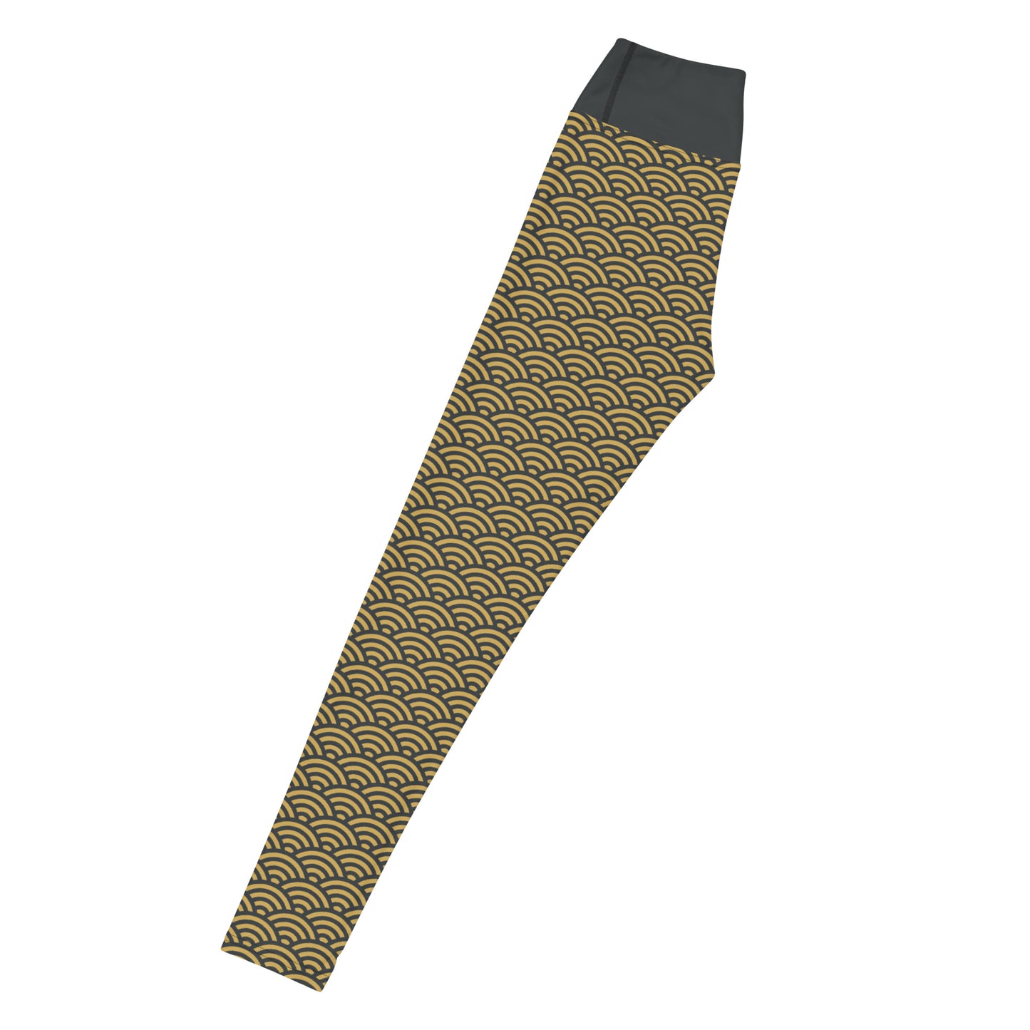 Gold Seigaiha Yoga Leggings - Oni Threads