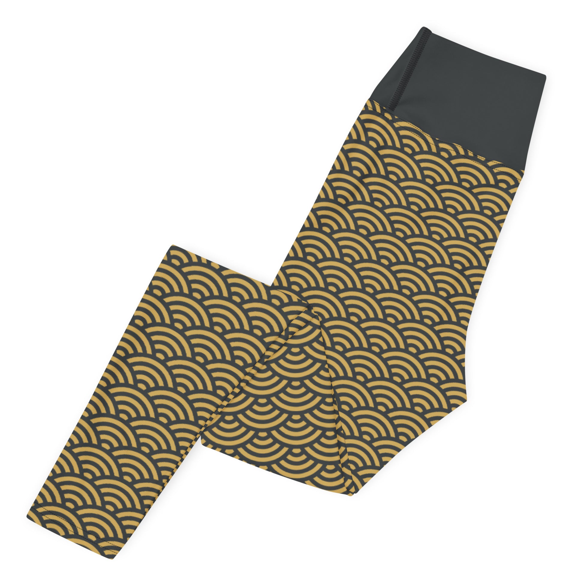 Gold Seigaiha Yoga Leggings - Oni Threads