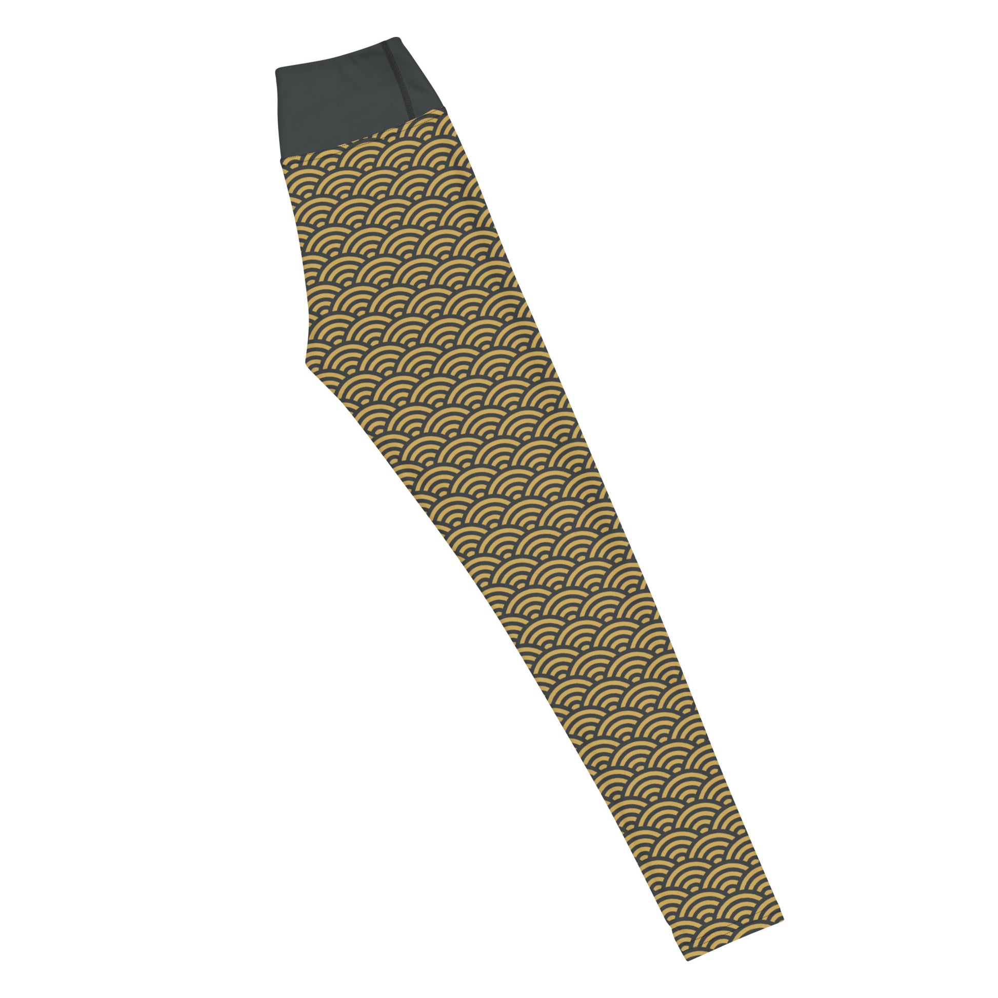 Gold Seigaiha Yoga Leggings - Oni Threads