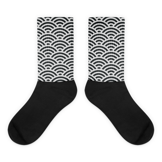 White Seigaiha Socks - Oni Threads