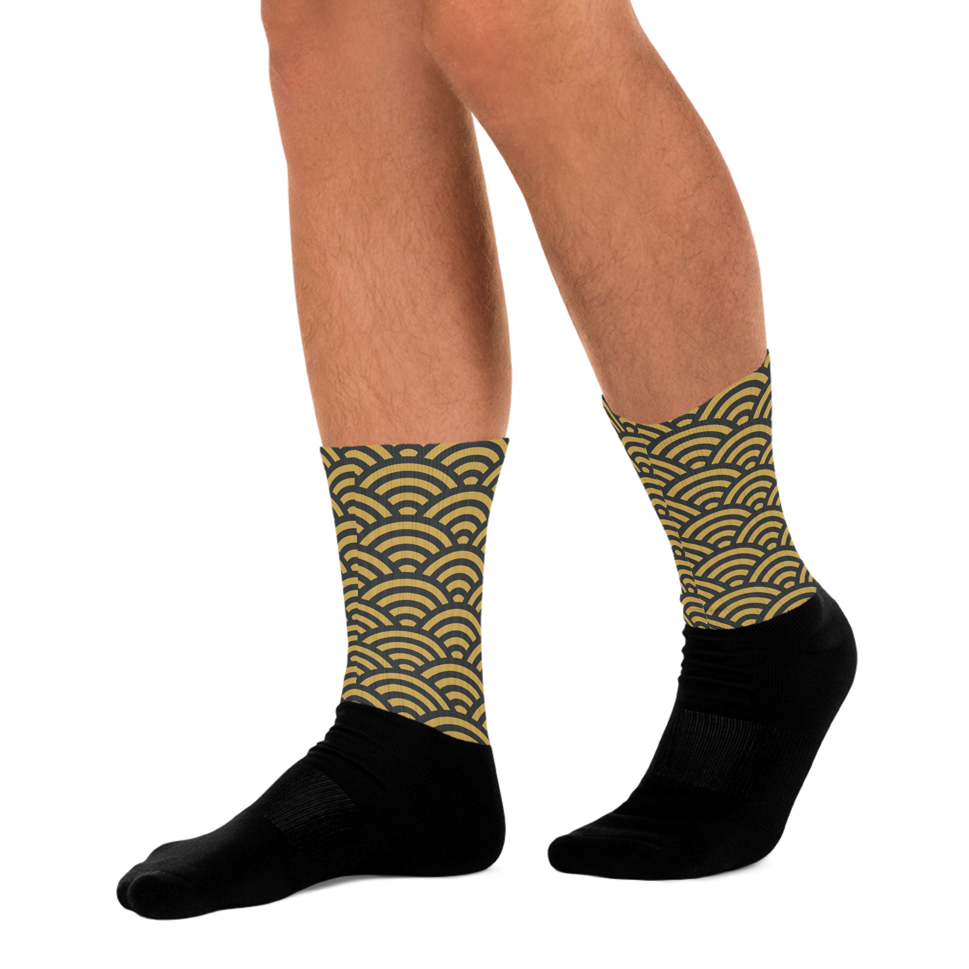 Gold Seigaiha Socks - Oni Threads