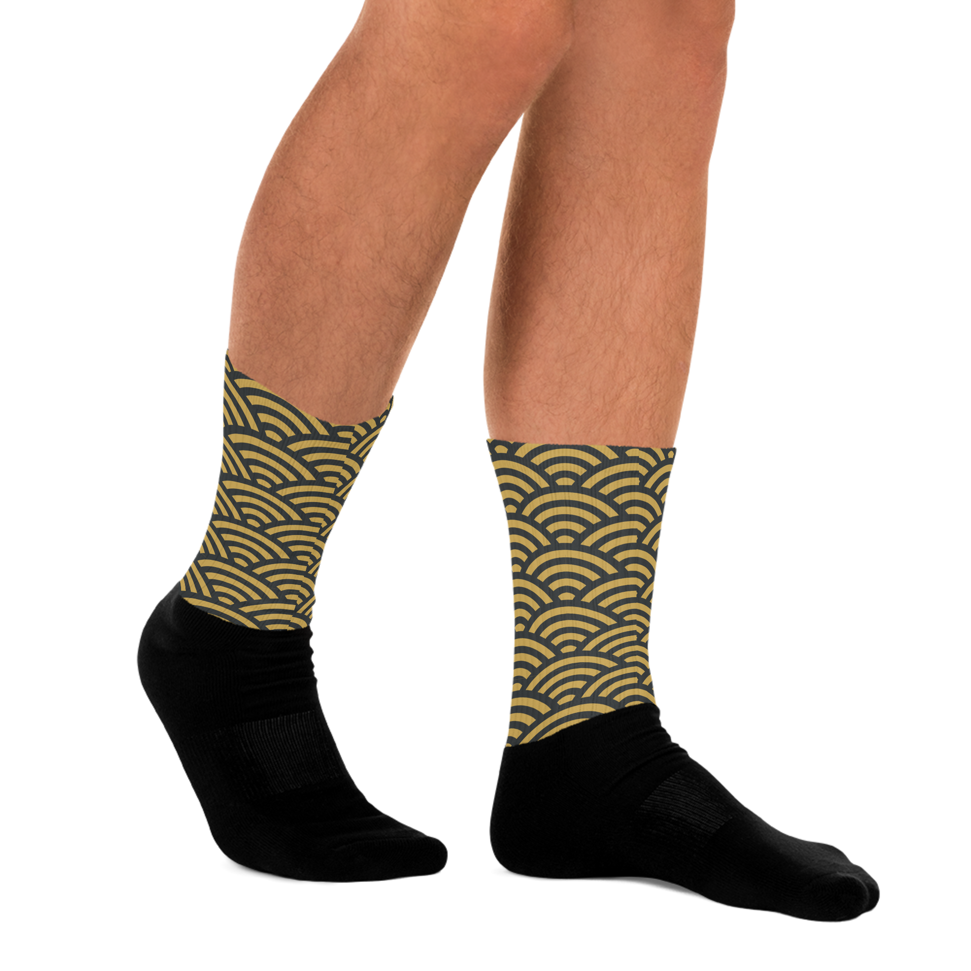 Gold Seigaiha Socks - Oni Threads