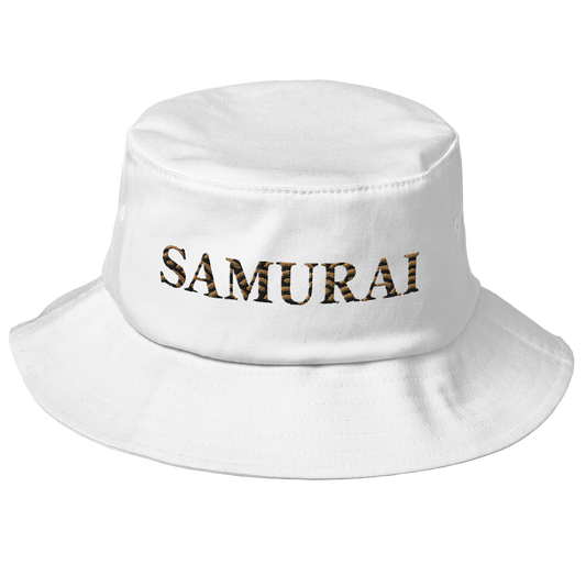 Seigaiha Samurai Old School Bucket Hat - Oni Threads