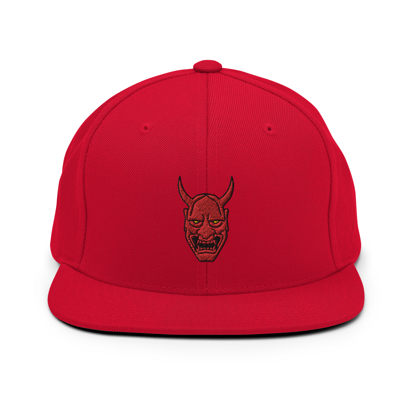 Japanese Demon Oni Mask Full Color Snapback Hat - Oni Threads