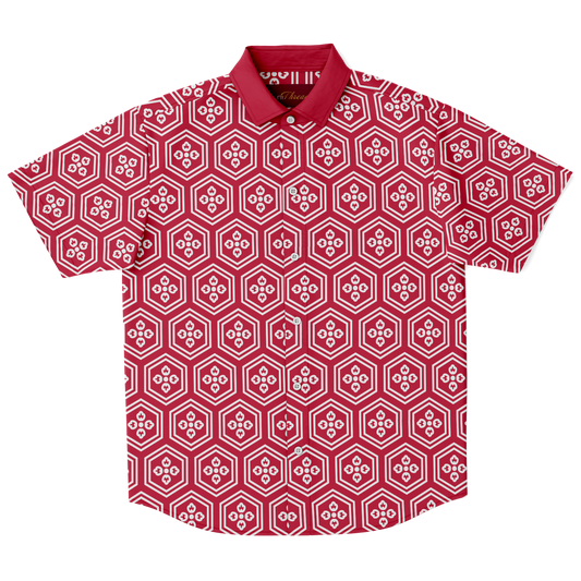 Red Kikkou Button Down - Oni Threads