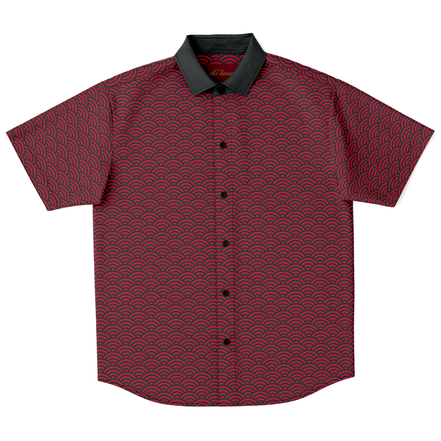 Red Gold Seigaiha Button Down