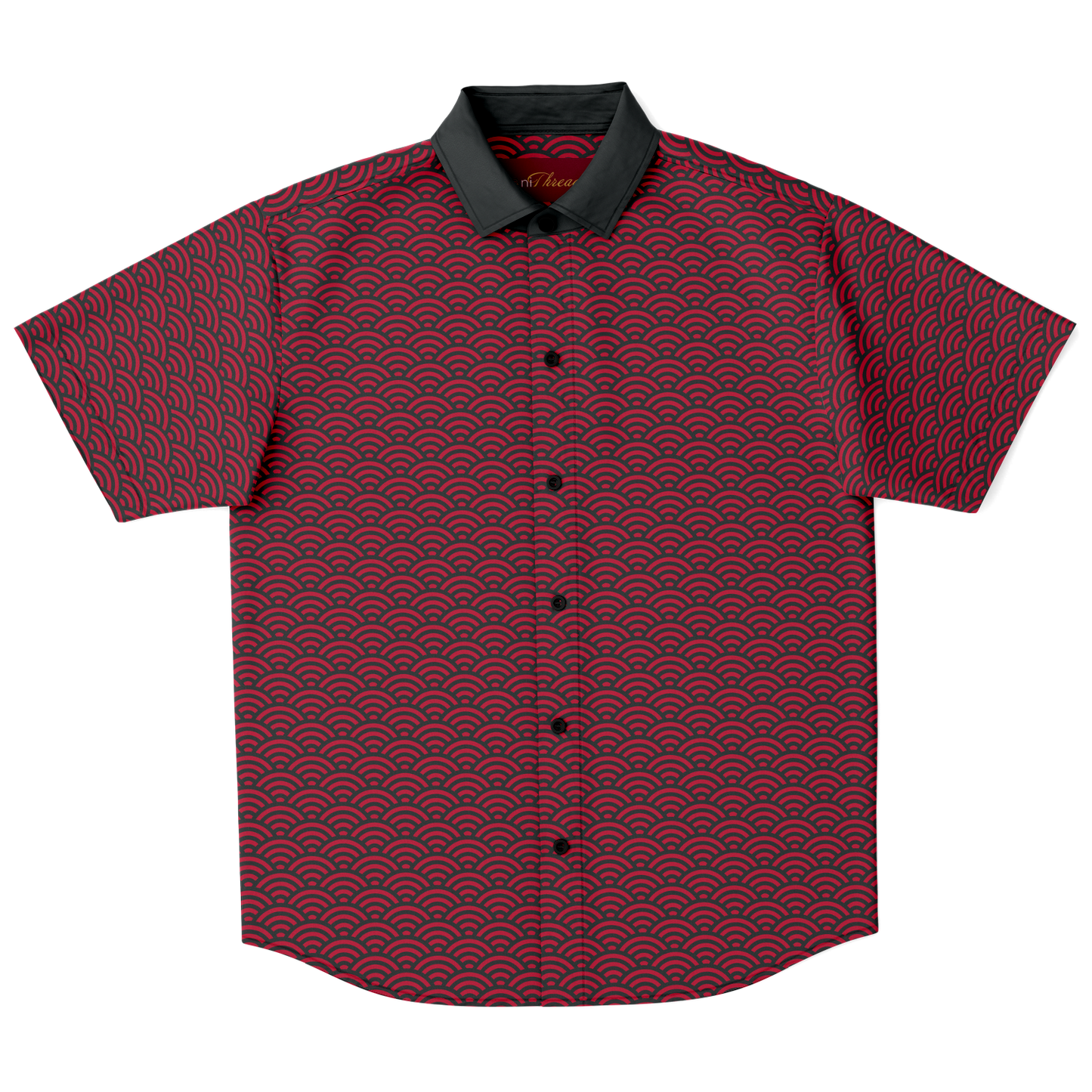 Red Gold Seigaiha Button Down - Oni Threads