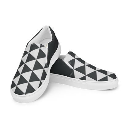White Uroko Men’s slip-on canvas shoes - Oni Threads