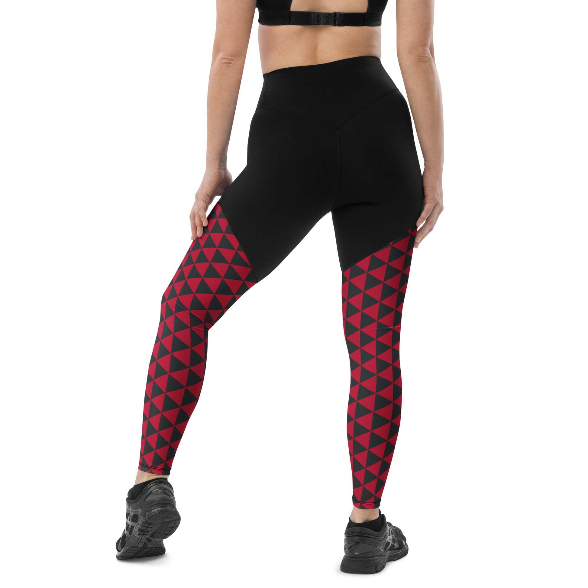 Red Uroko Sports Leggings - Oni Threads