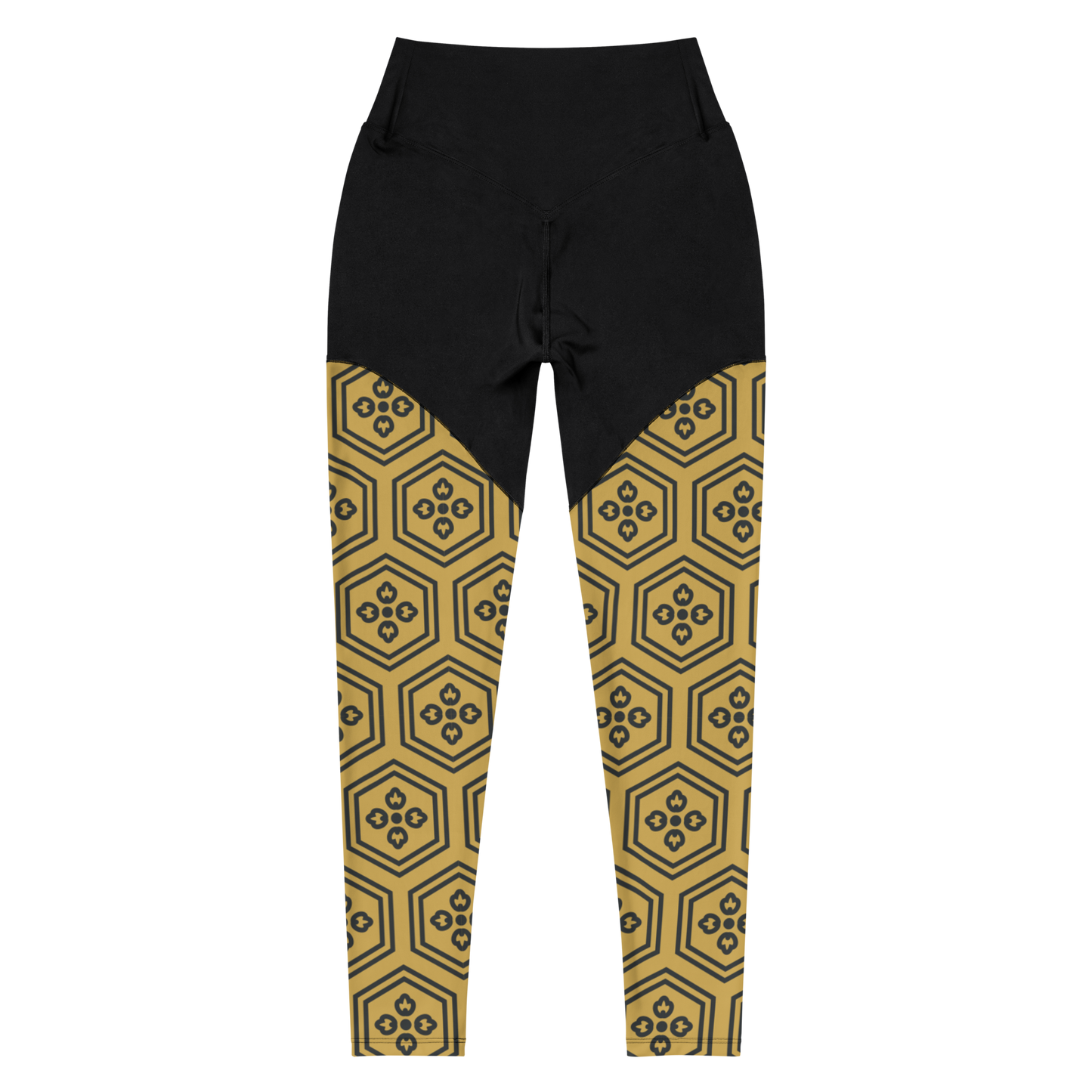 Gold Kikkou Sports Leggings - Oni Threads