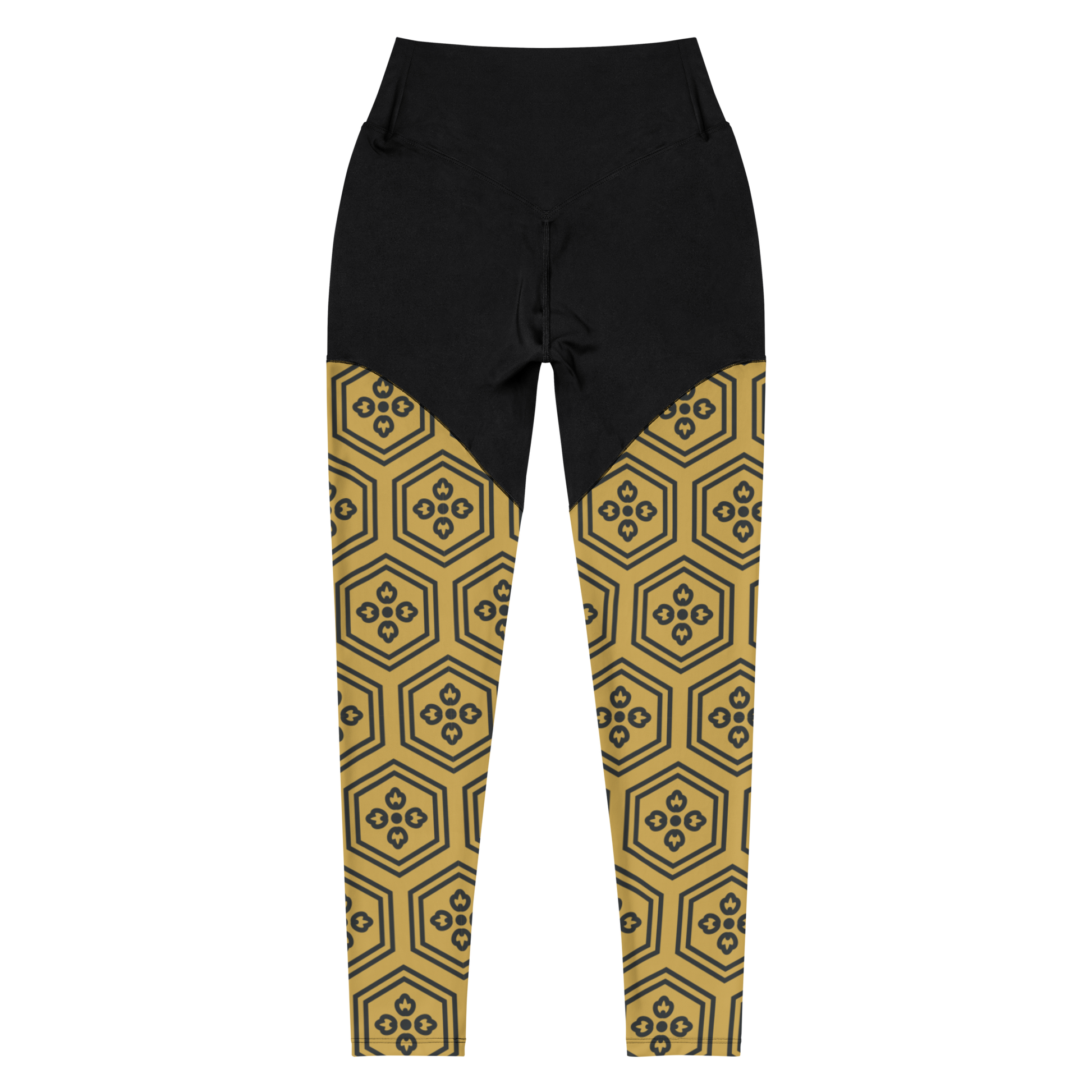 Gold Kikkou Sports Leggings - Oni Threads