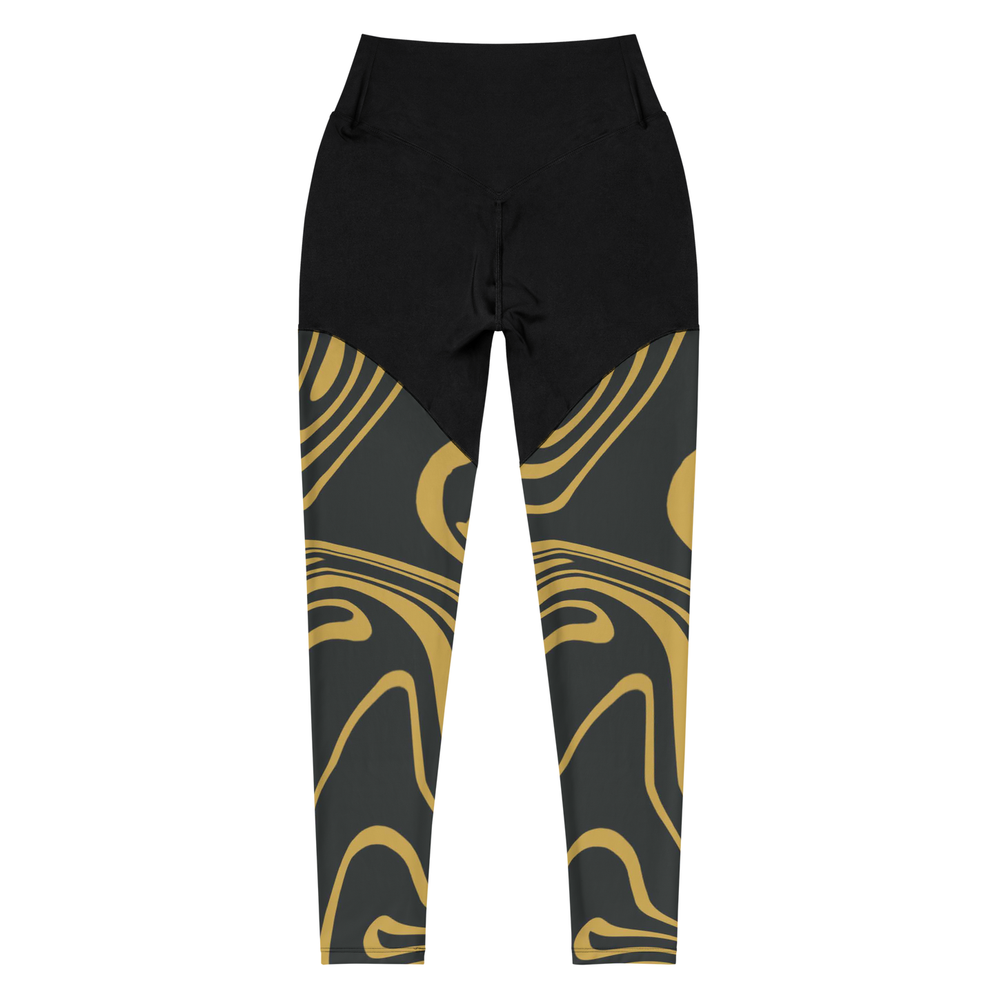 Gold Suminagashi Sports Leggings - Oni Threads