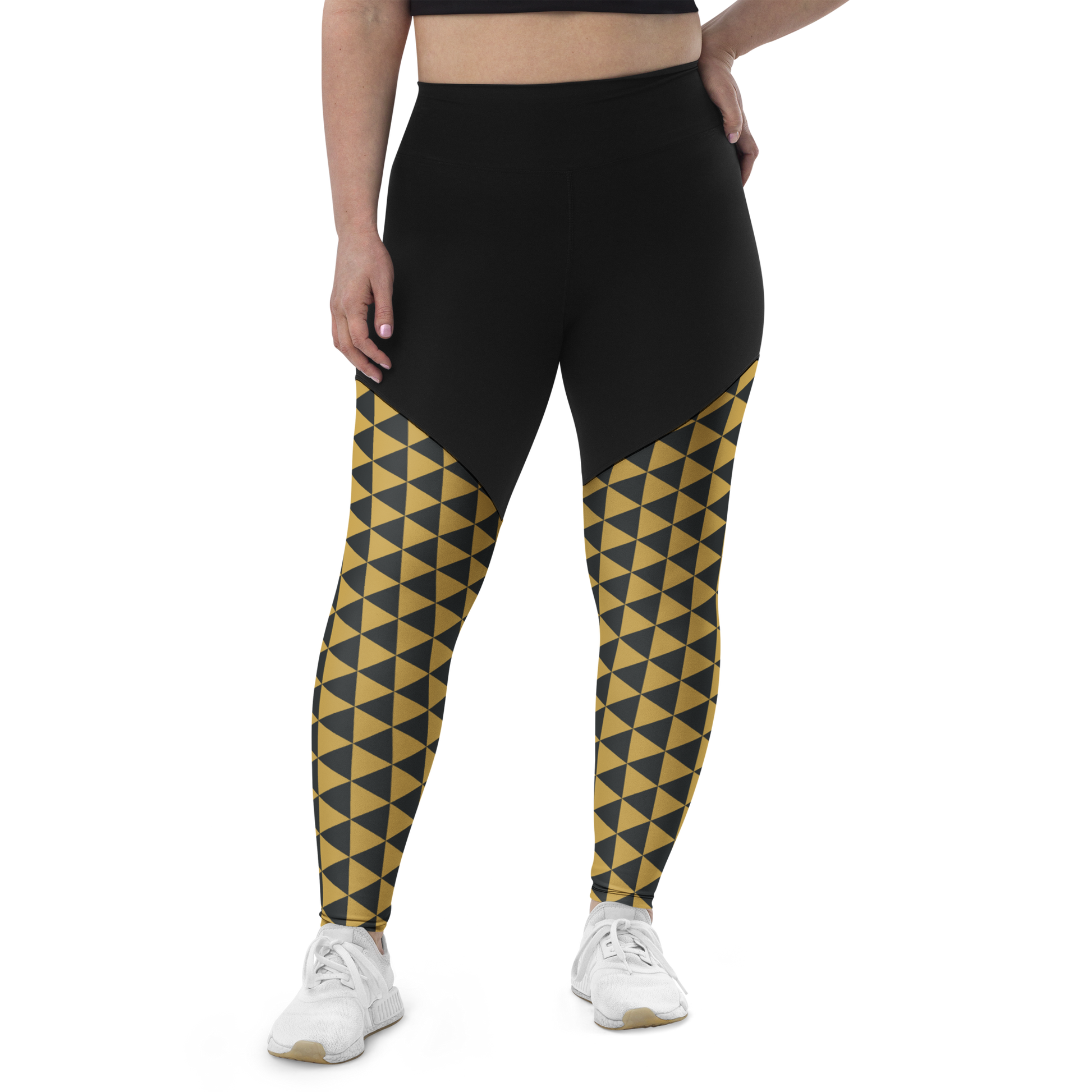 Gold Uroko Sports Leggings - Oni Threads