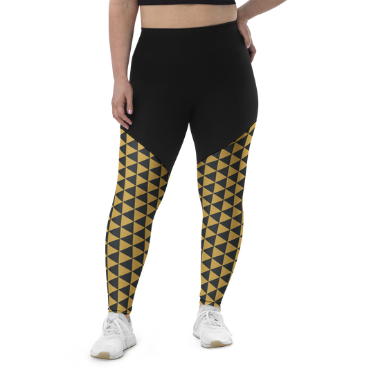 Gold Uroko Sports Leggings - Oni Threads