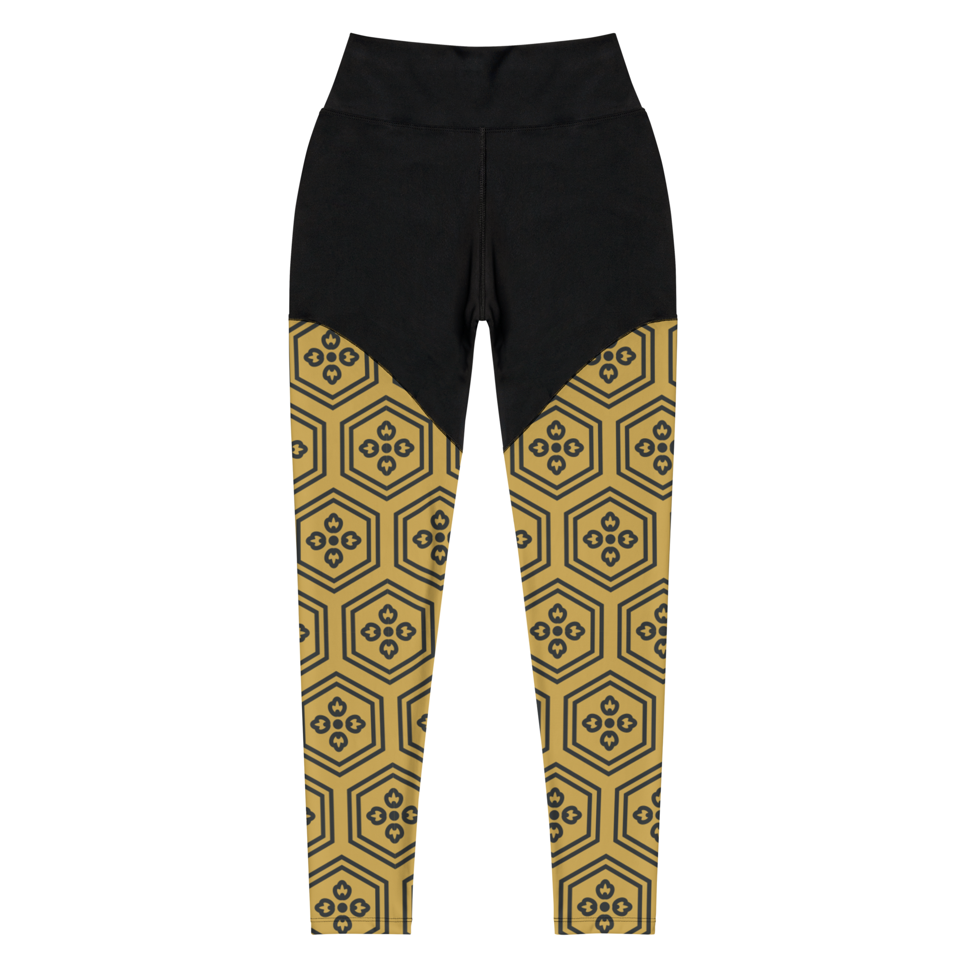 Gold Kikkou Sports Leggings - Oni Threads