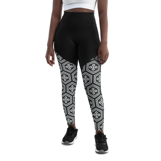 Charcoal Kikkou Sports Leggings - Oni Threads