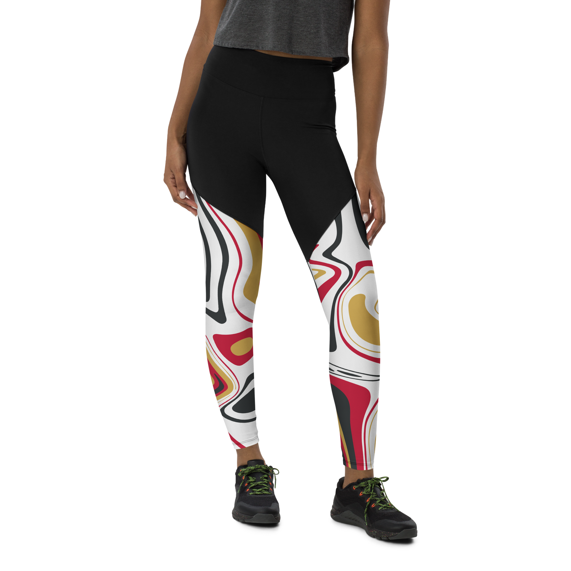 Samurai Suminagashi Sports Leggings - Oni Threads