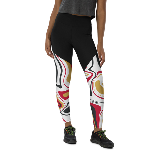 Samurai Suminagashi Sports Leggings - Oni Threads