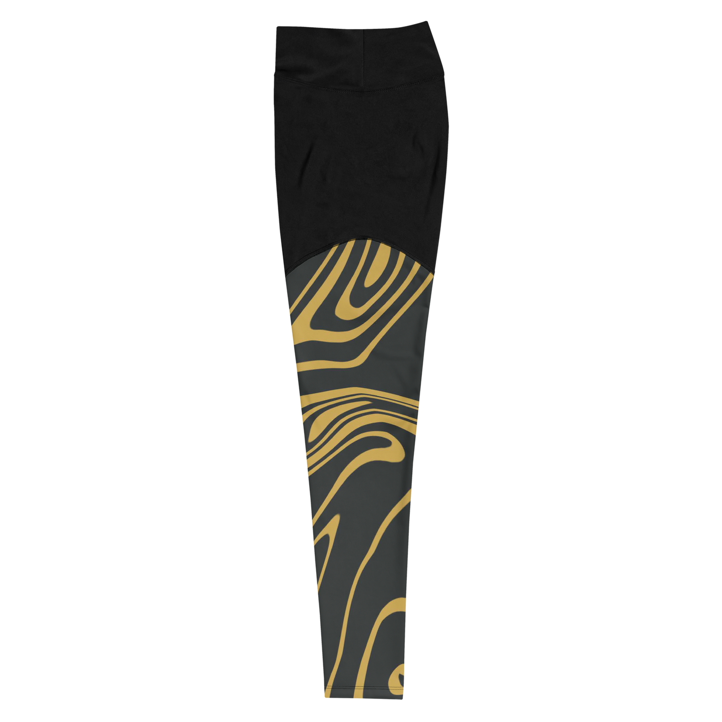 Gold Suminagashi Sports Leggings - Oni Threads