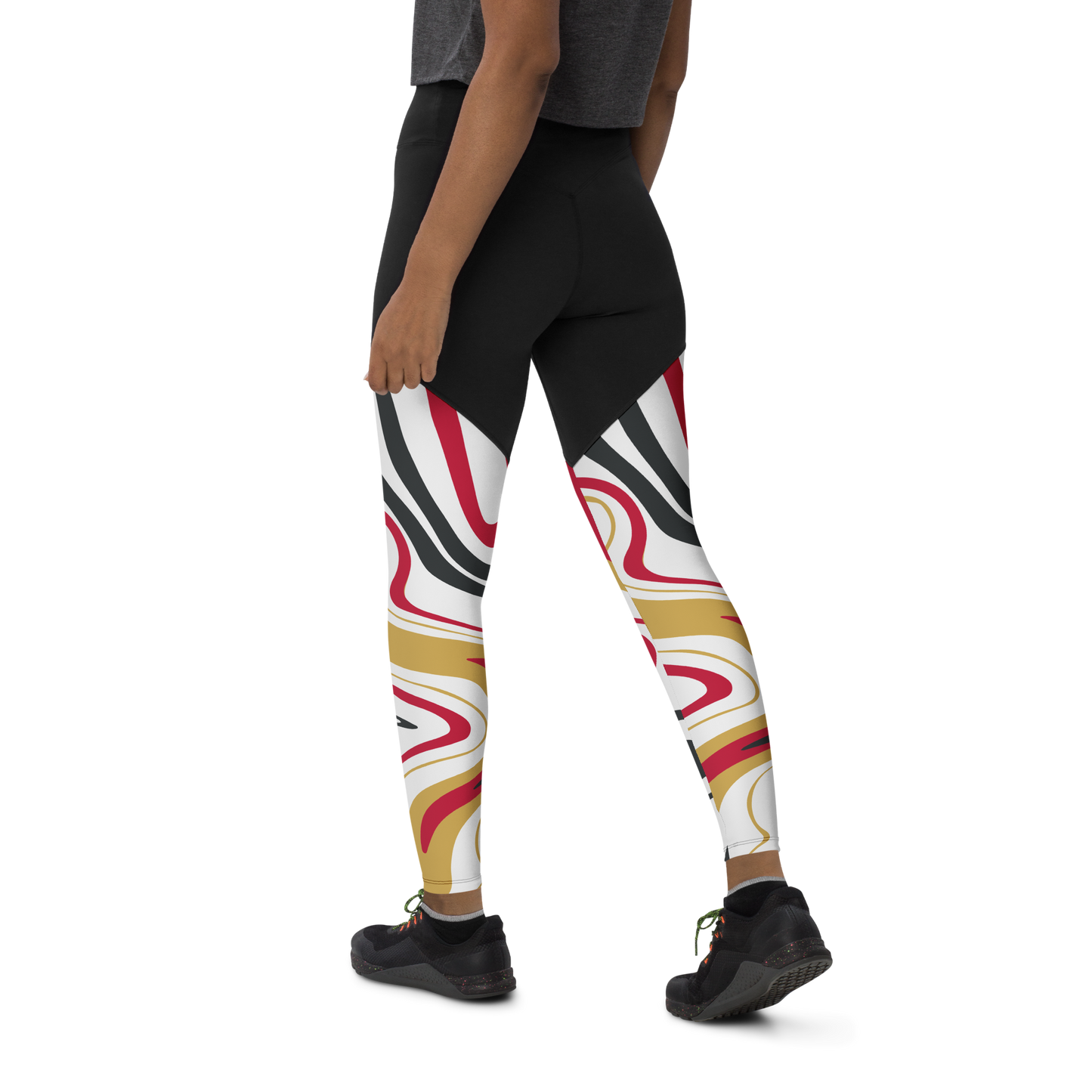 Samurai Suminagashi Sports Leggings - Oni Threads