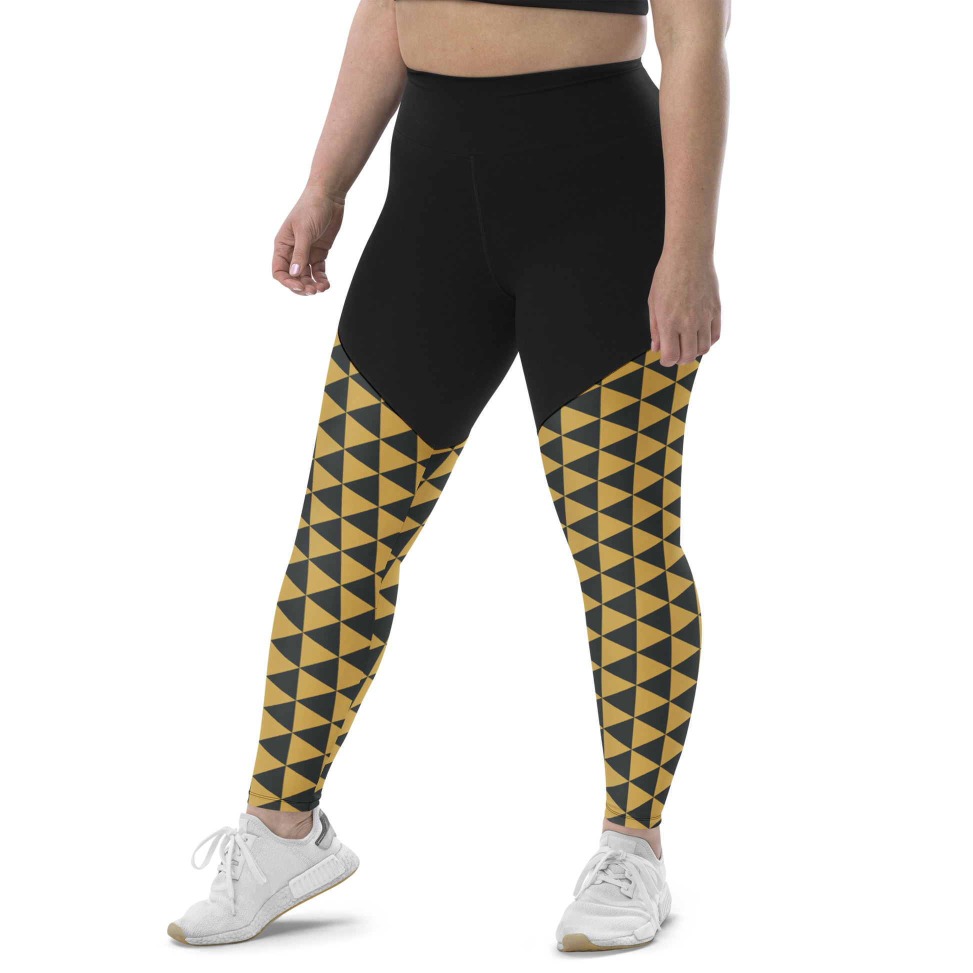 Gold Uroko Sports Leggings - Oni Threads