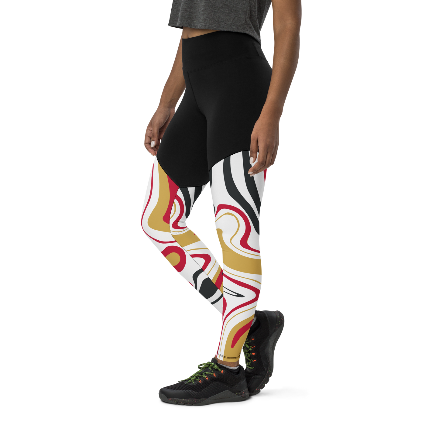 Samurai Suminagashi Sports Leggings - Oni Threads