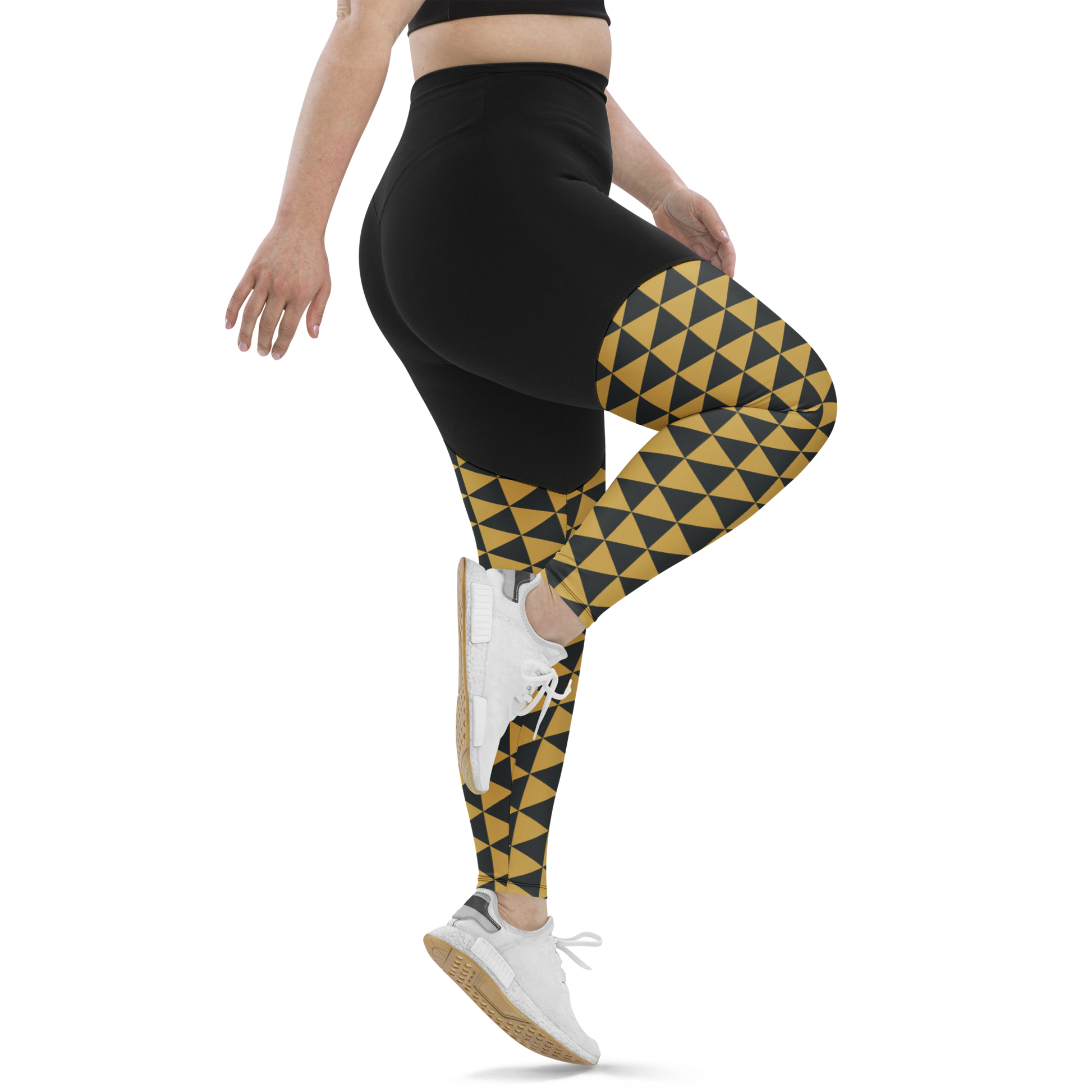 Gold Uroko Sports Leggings - Oni Threads