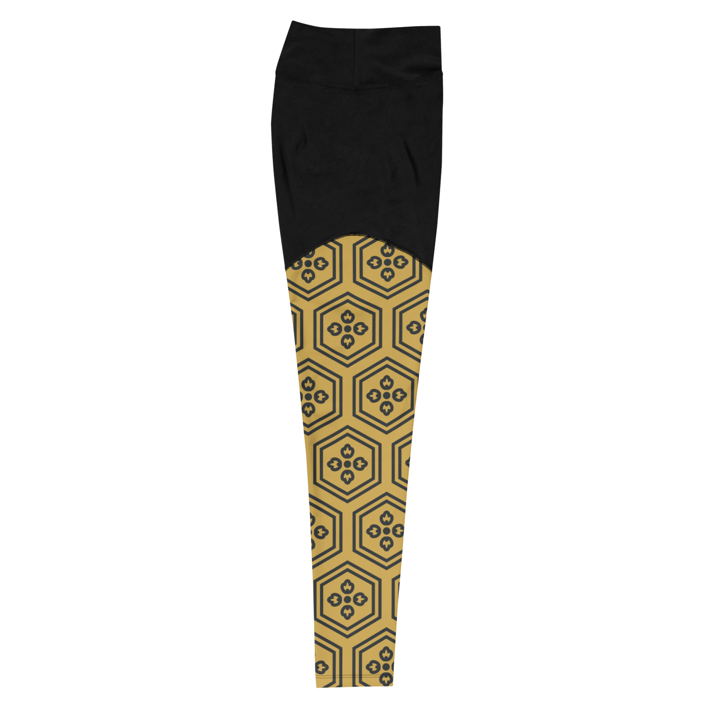 Gold Kikkou Sports Leggings - Oni Threads