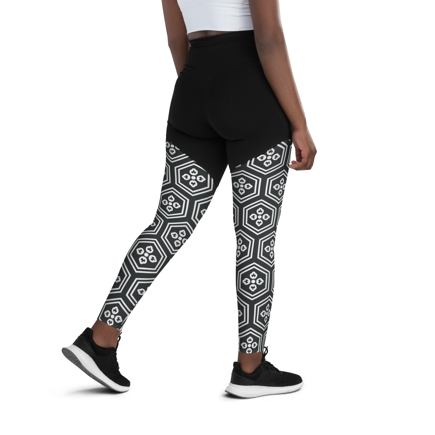 Charcoal Kikkou Sports Leggings - Oni Threads