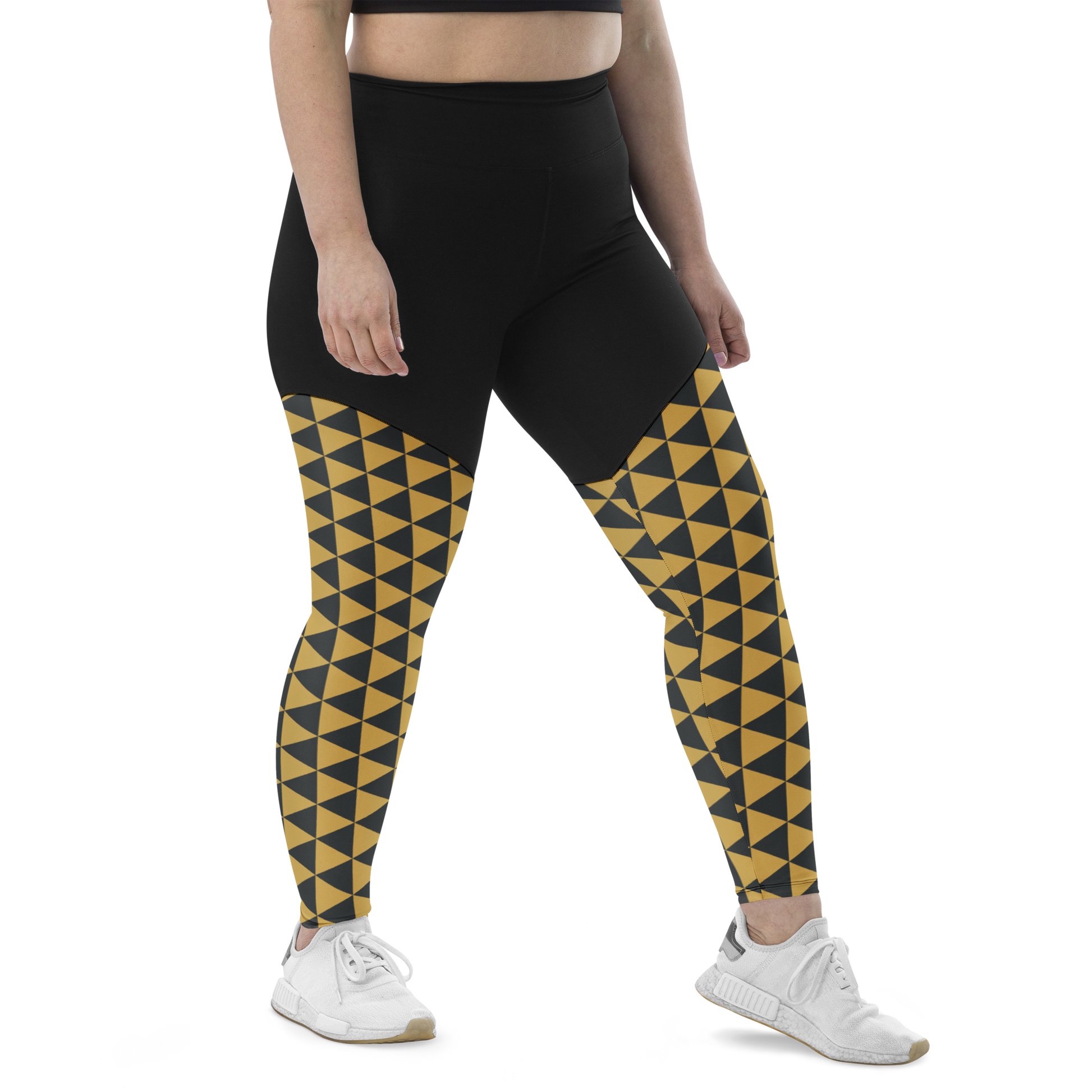 Gold Uroko Sports Leggings - Oni Threads