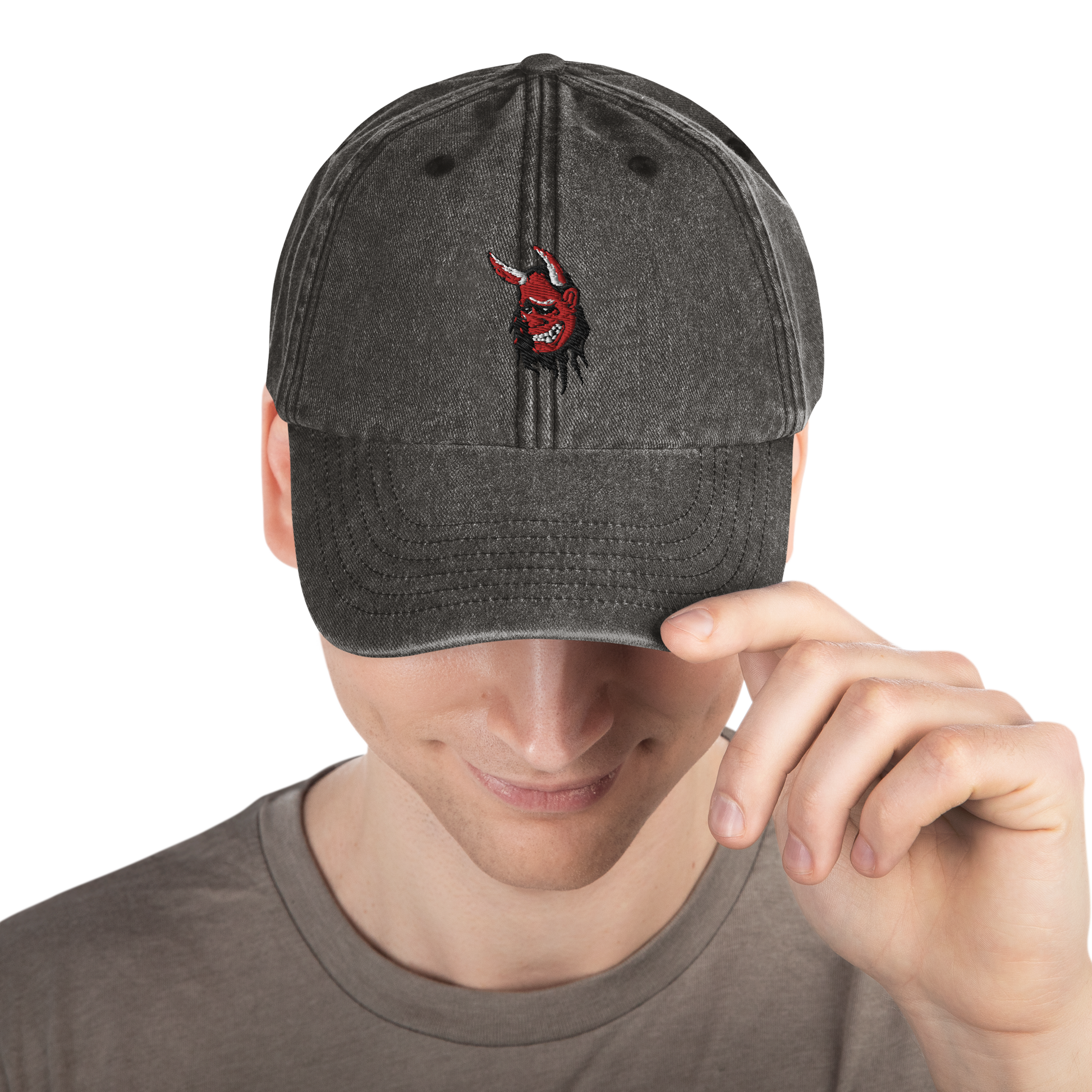 Japanese Demon Oni Mask Vintage Hat - Oni Threads