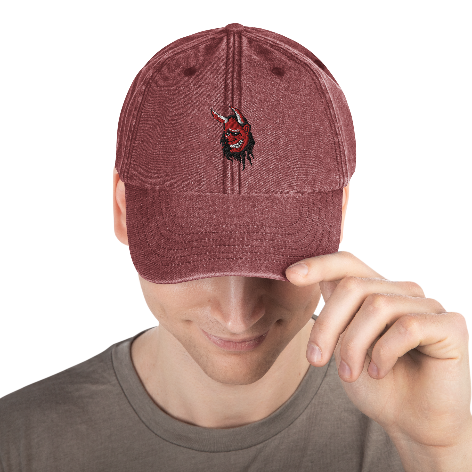 Japanese Demon Oni Mask Vintage Hat - Oni Threads