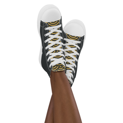 Gold Segaiha Women’s high top canvas shoes - Oni Threads